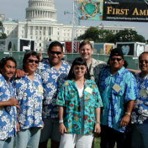 Liz with The Aloha Boys, Led Kaapana & Loye Miller 